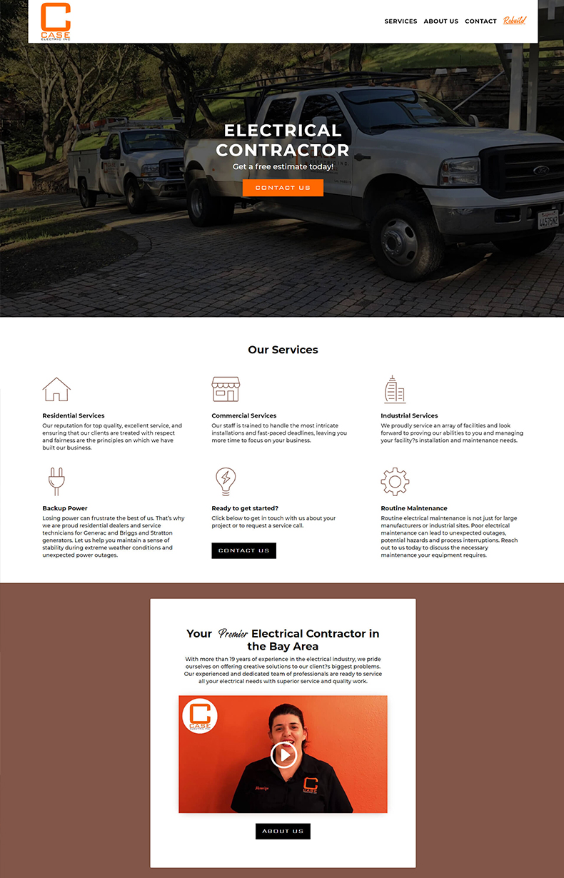 Electrician website design